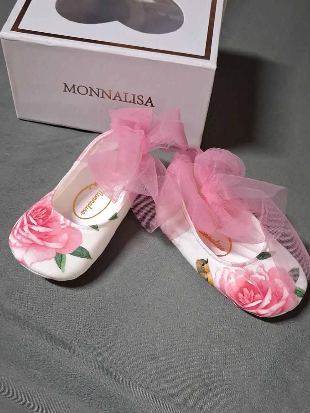 NWT MonnaLisa Pre-Walker  Baby Shoes Roseline Poppin Birdhouses